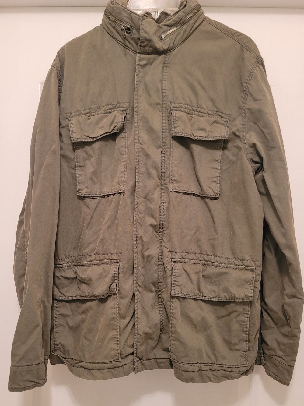 Men's Built-In Flex Stowaway Hood Military Jacket, Size: Large